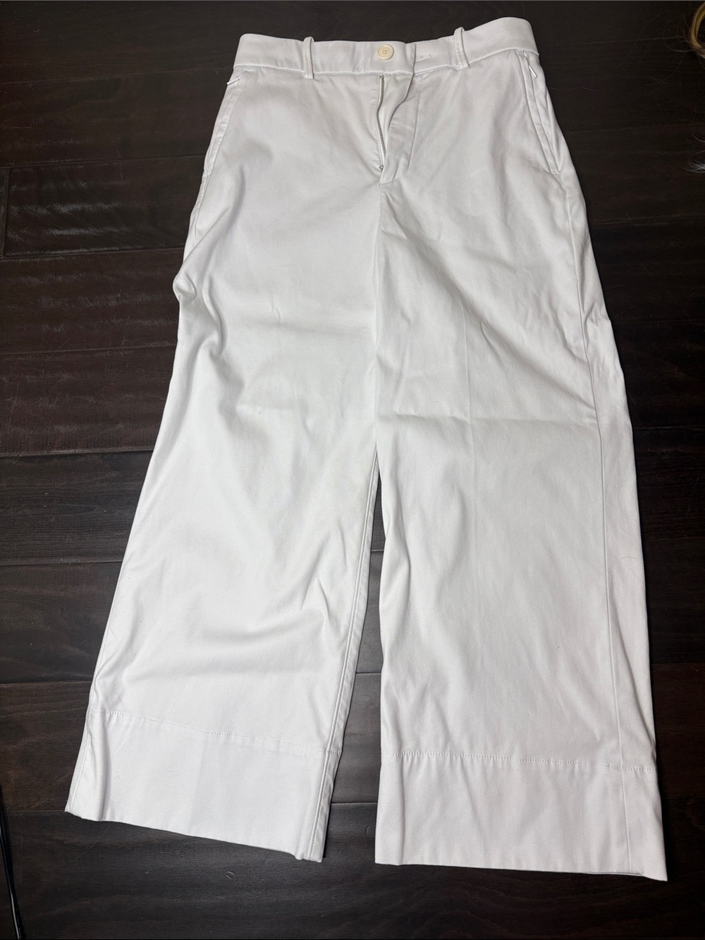 SPANX White Wide-Leg Crop Jeans